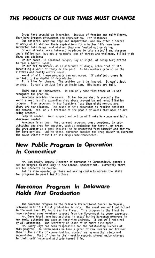 1972 Narconon Newsletter Times Must Change Page 2