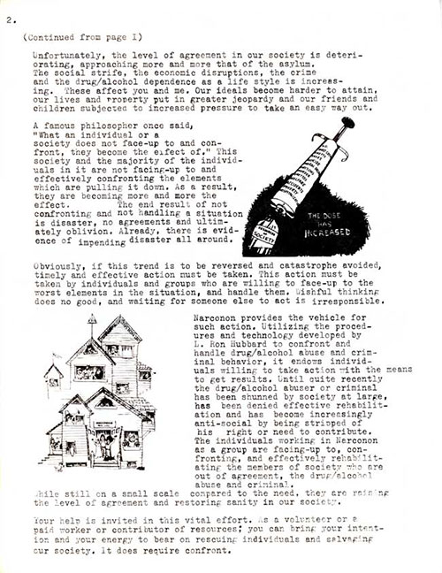 Handling a Social Disaster 1973 Newsletter PG 1