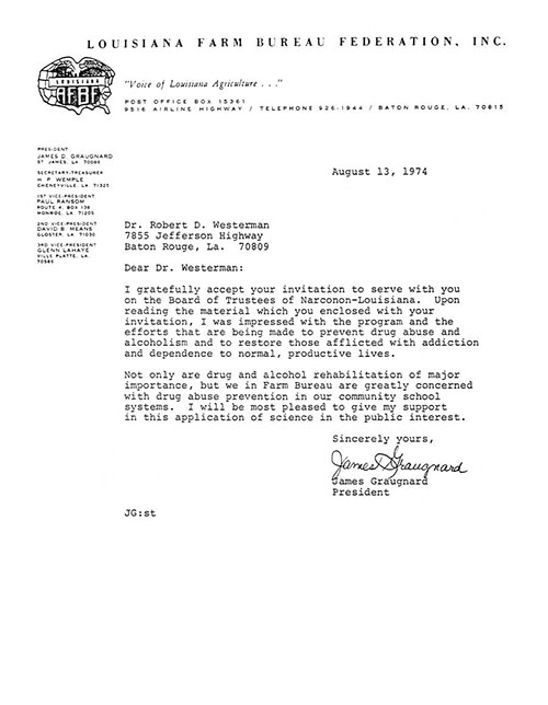 Letter of Acknowledgement Louisiana Farm Bureau Federation