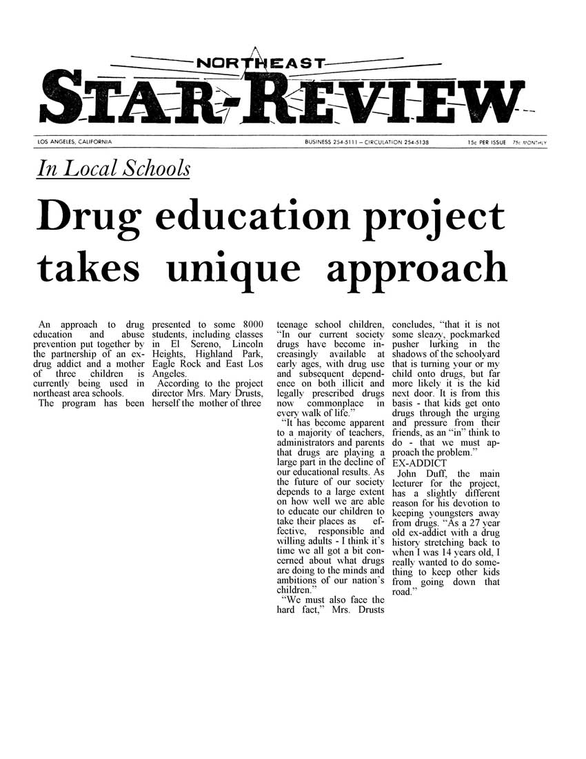 Drug Education Takes Unique Approach