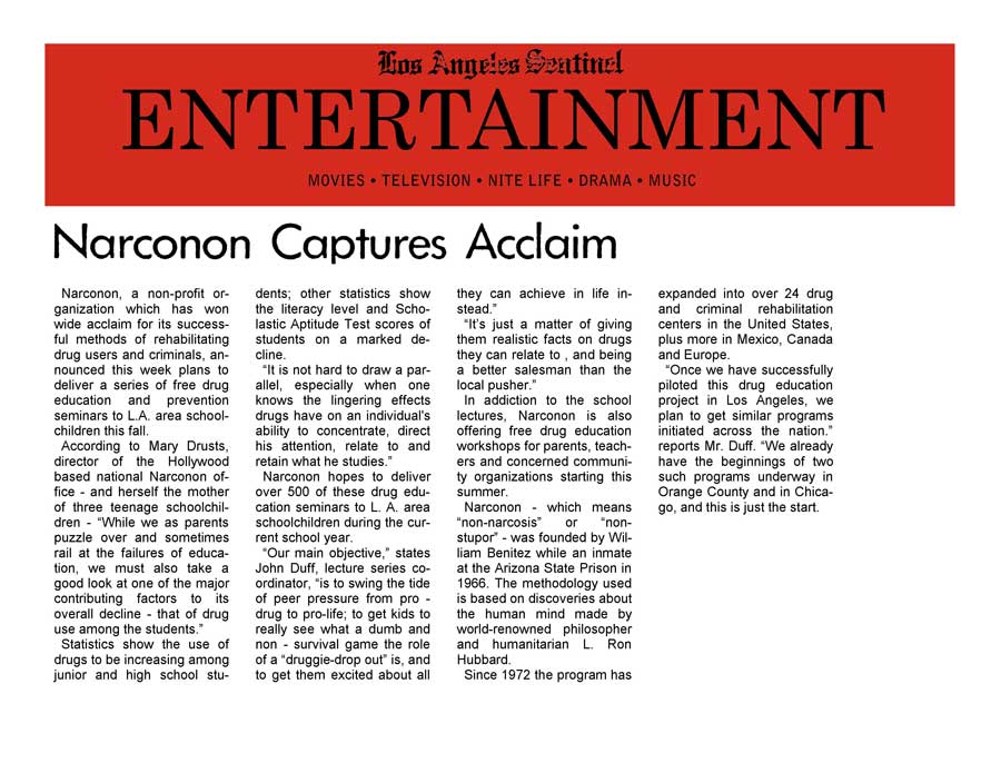 Narconon Captures Acclaim