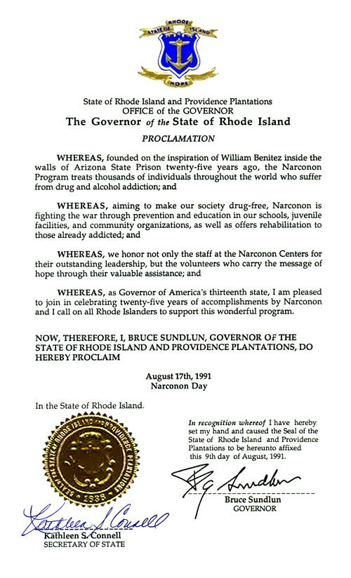 Rhode Island Proclamation