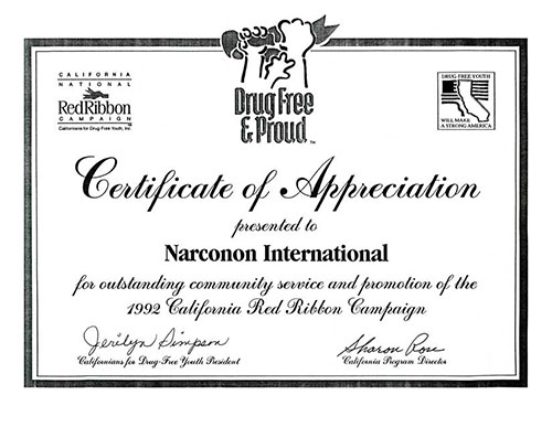 Red Ribbon Certificate of Appreciation