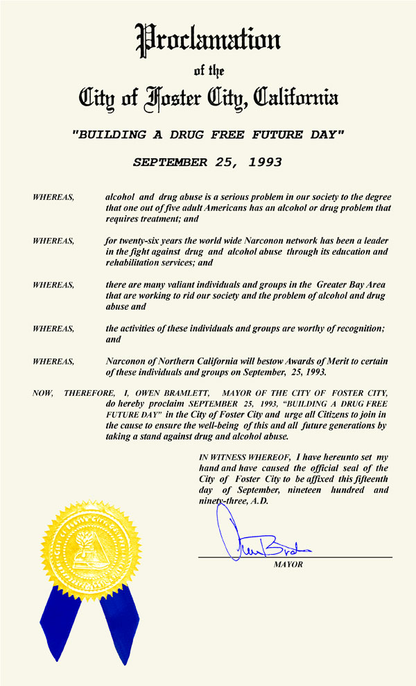 Foster City California Proclamation