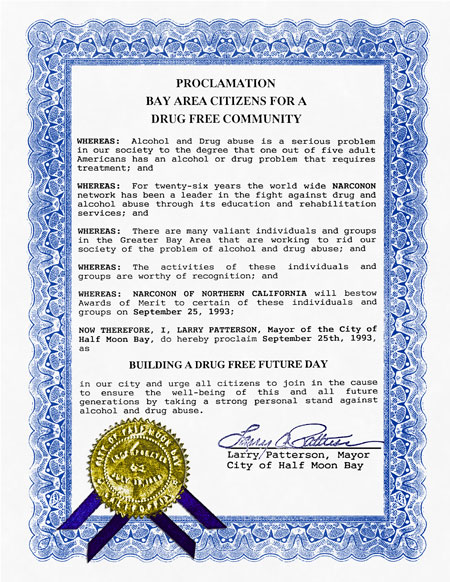 Half Moon Bay California Proclamation