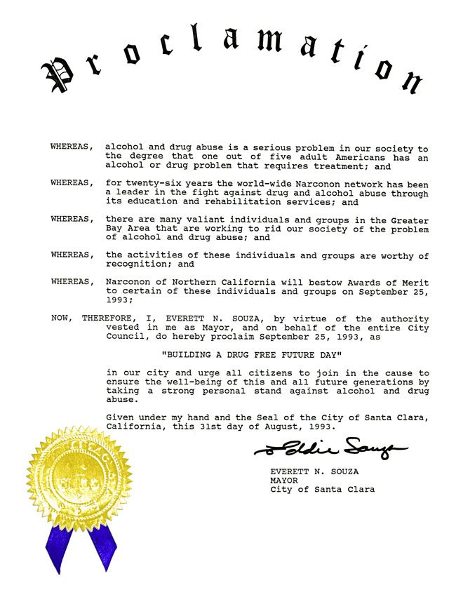 Santa Clara California Proclamation