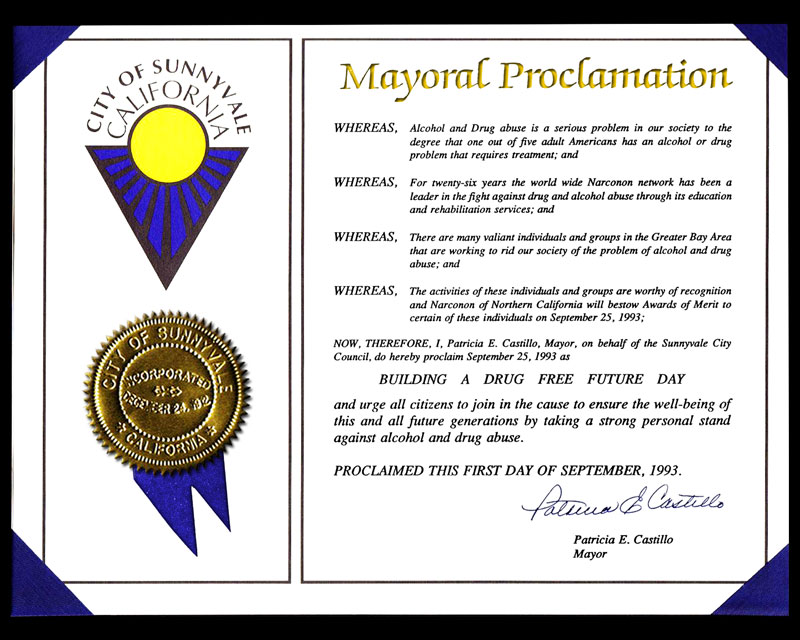 Sunnyvale California Proclamation