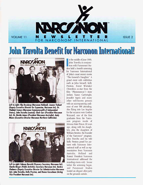 John Travolta Benefit Newsletter pg1