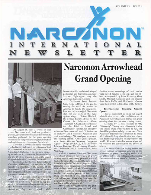 Narconon Arrowhead Grand Opening Newsletter pg1