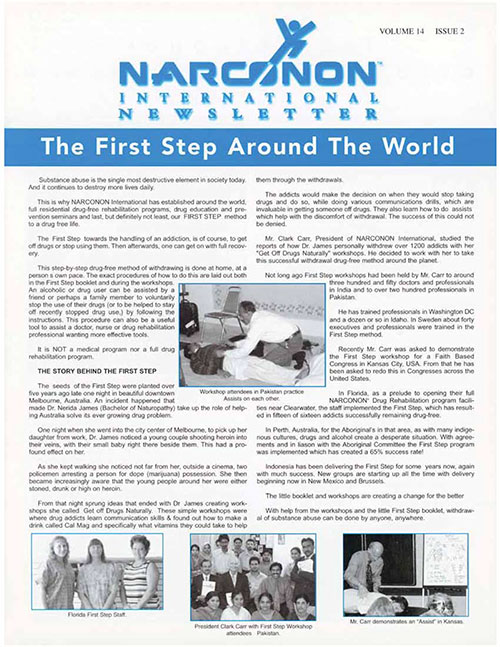 The First Step Around the World Narconon Newsletter pg1