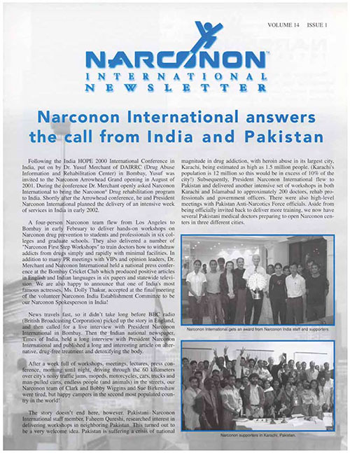 India and Pakistan Visit Narconon Newsletter Cover