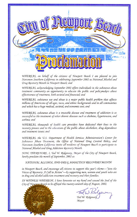 Newport Beach Proclamation