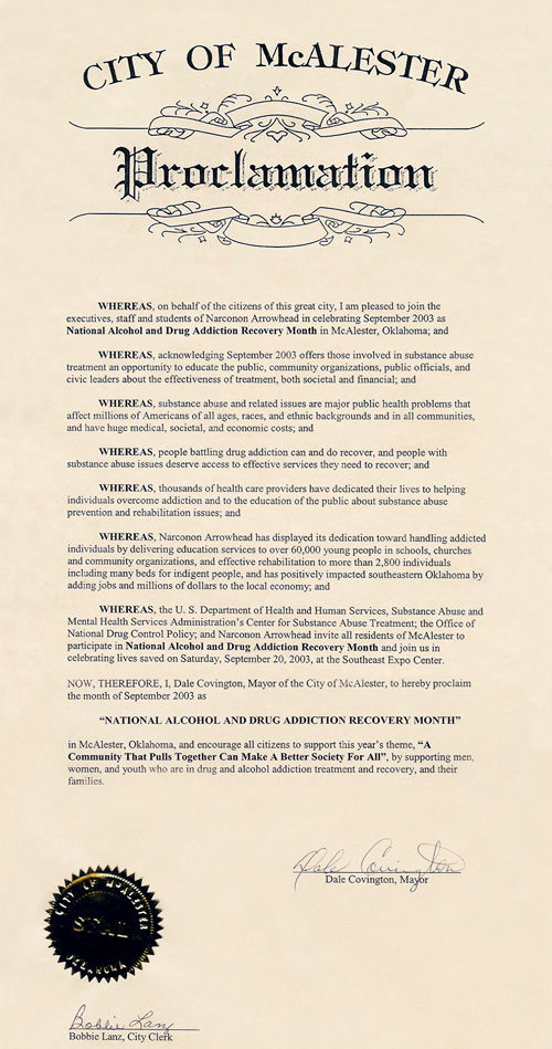 McAlester Oklahoma Proclamation