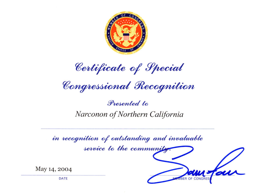 United States Member of Congress Recognition