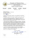 letter from Santa Cruz CA Board of Supervisors