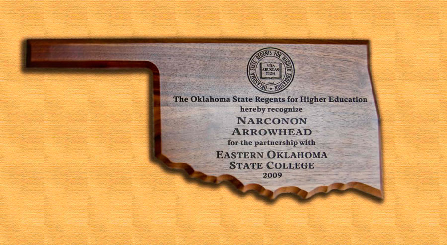 Narconon Arrowhead Plaque from The Oklahoma State Regents for Higher Education