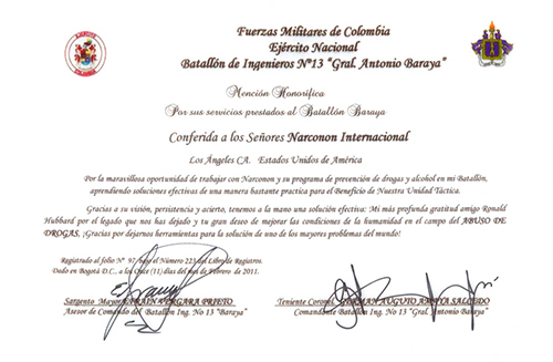 Honorable Mention from National Armed Forces of Colombia